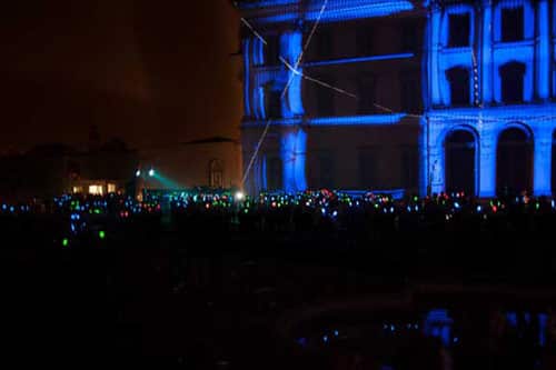 Silent disco with video mapping